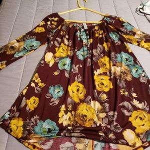 Multicolor flower tunic